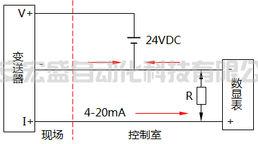 三線制變送器接線示意圖