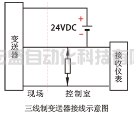 三線制變送器接線示意圖